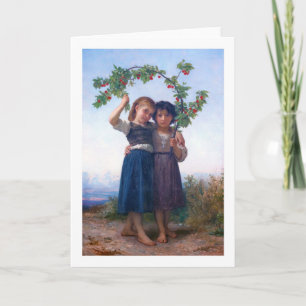 Carte Filles avec la Branche Cerise, Bouguereau