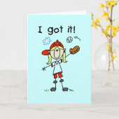 Carte Filles Baseball I got It Tshirts et cadeaux (Fleur jaune)