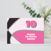 Carte filles basket heureux anniversaire rose noir (Debout devant)