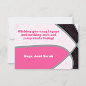 Carte filles basket heureux anniversaire rose noir (Dos)