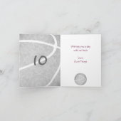 Carte filles basketball gris clair sports anniversaire (Intérieur)