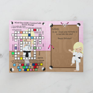 Carte Filles Blondes Message Secret Karaté Joyeux Annive
