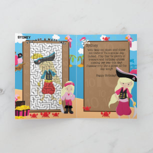 Carte Filles Blondes Pirate Vous êtes un Anniversaire A-