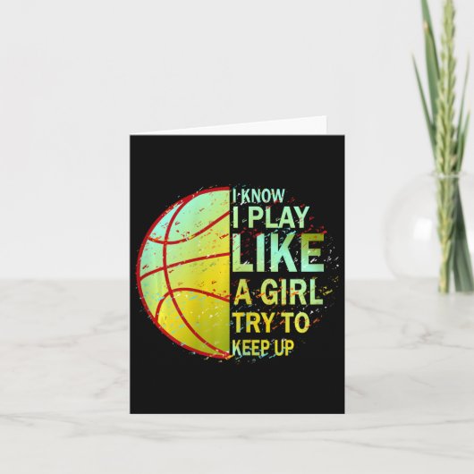 Carte Filles Bysketbyll Je Sais Que Je Joue Comme Une Fi (Devant)