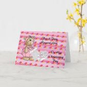 Carte Filles Christening Bear (Fleur jaune)