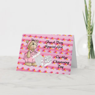 Carte Filles Christening Bear