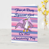 Carte Filles Christening Bird (Fleur jaune)