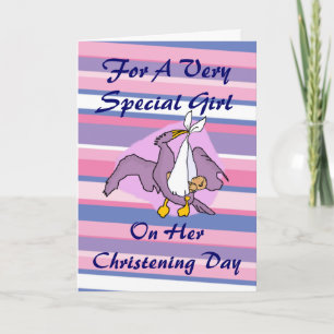 Carte Filles Christening Bird