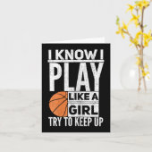 Carte Filles De Basket - Je Sais Que Je Joue Comme Une F (Fleur jaune)