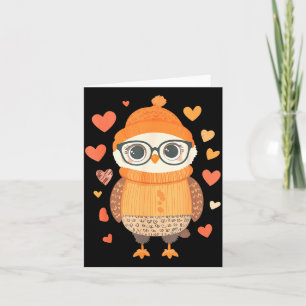 Carte Filles de coeur amoureuses de hibou Saint-Valentin