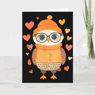 Carte Filles de la Saint-Valentin femmes chouette coeur