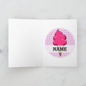 Carte Filles de sept ans Anniversaire Crèmes glacées ros (Intérieur)