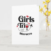 Carte Filles de vin mignonnes Voyage Maroc Vacances (Fleur jaune)
