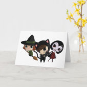 Carte Filles d'Halloween (Fleur jaune)
