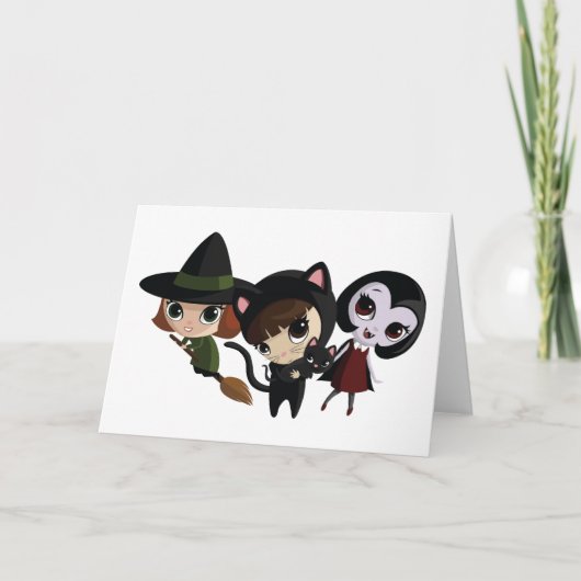 Carte Filles d'Halloween (Devant)