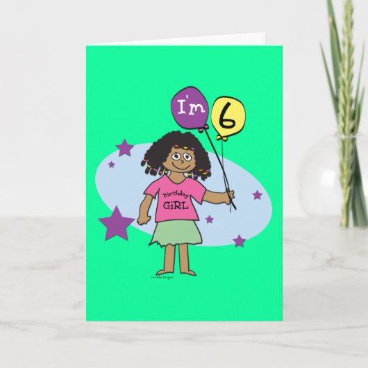 Carte Filles du 6e anniversaire (Devant)