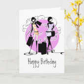Carte Filles fillette mode divas amis PERSONNALISER (Fleur jaune)