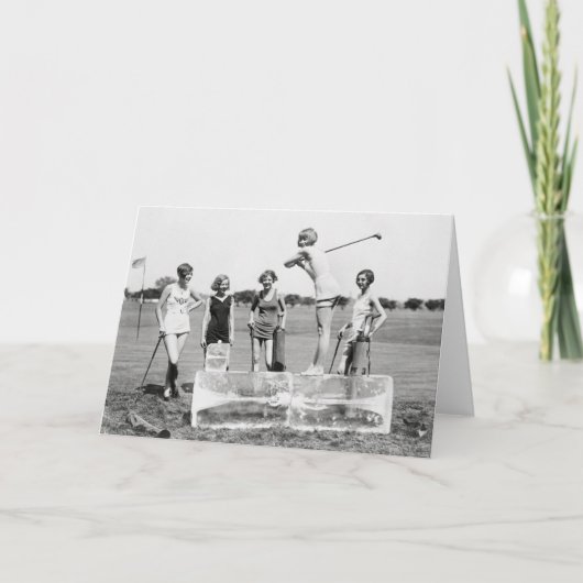 Carte Filles Flapper Jouant au Golf, 1926 (Devant)