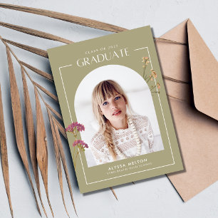 Carte Filles Fleurs sauvages Diplôme d'études secondaire