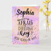 Carte Filles GCSE Félicats Personnalisés DREAM BIG (Fleur jaune)