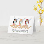 Carte filles gymnastique (Fleur jaune)