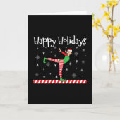 Carte Filles Gymnastique Elfe de Noël (Fleur jaune)