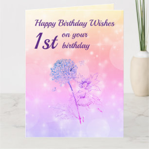 Carte Filles heureux 1er anniversaire Salutation