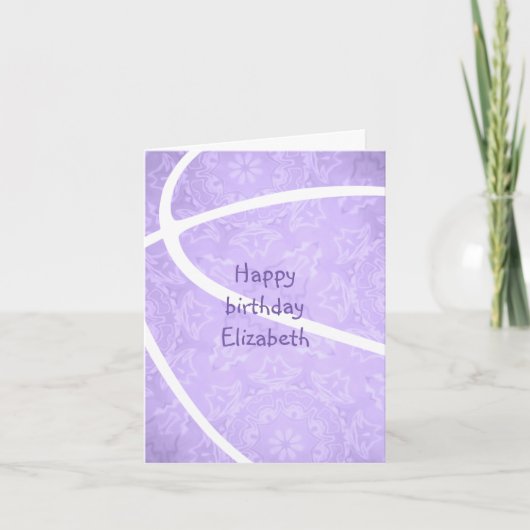 Carte filles lilac violet basket heureux anniversaire (Devant)