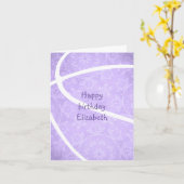 Carte filles lilac violet basket heureux anniversaire (Fleur jaune)