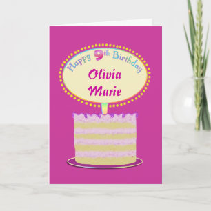 Carte Filles mignonnes 9e anniversaire Personnalisez-le
