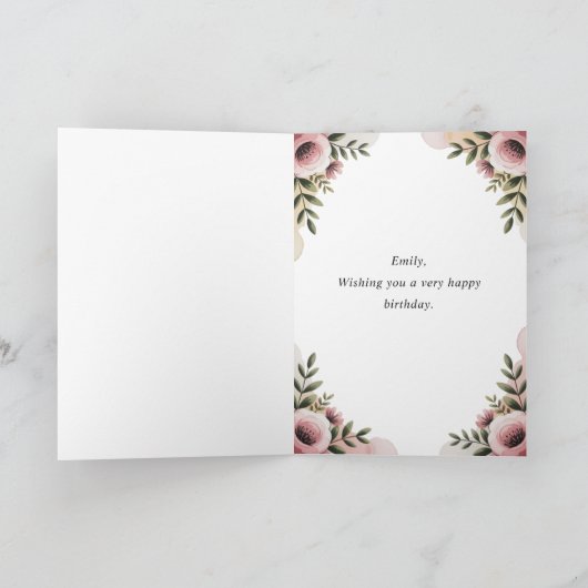 Carte Filles mignonnes Ballerina personnalisée Anniversa (Intérieur)