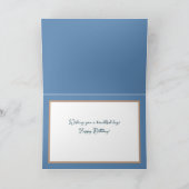 Carte Filles modernes marguerites Fleurs florales Bleu A (Intérieur)