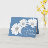 Carte Filles modernes marguerites Fleurs florales Bleu A (Fleur jaune)
