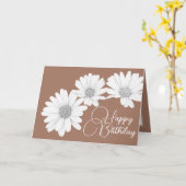 Carte Filles modernes marguerites Fleurs florales Mocha  (Fleur jaune)