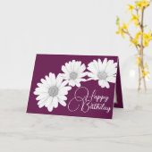 Carte Filles modernes marguerites fleurs rose Anniversai (Fleur jaune)