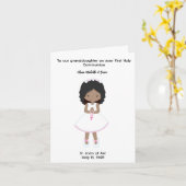 Carte Filles personnalisées Première sainte communion (Fleur jaune)
