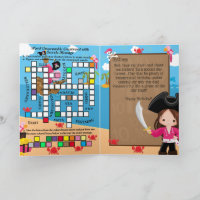 Filles Pirate Capitaine Secret Message Joyeux Anni