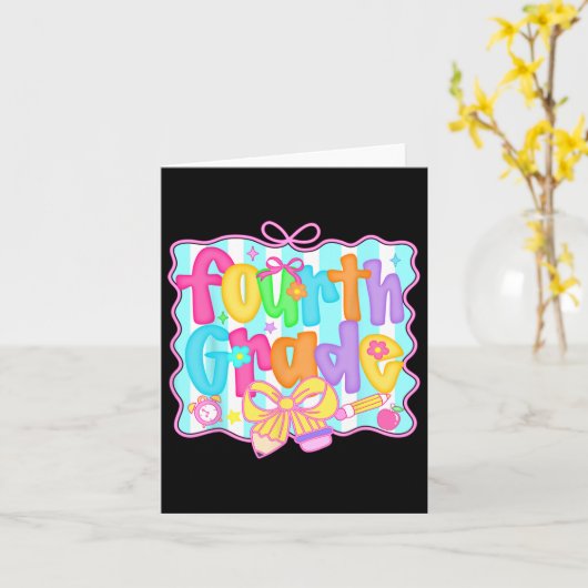 Carte Filles Préparatoires à l'École 4e Année Coquette N (Fleur jaune)