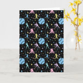 Carte Filles Softball - Joueuses avec étoiles (Fleur jaune)