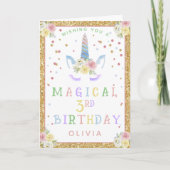 Carte Filles Unicorne Magique N'Importe Quel Âge Anniver (Devant)