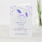 Carte Filles Unicorne Magique N'Importe Quel Âge Anniver (Devant)