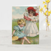 Carte Filles victoriennes au bord de l'eau (Fleur jaune)