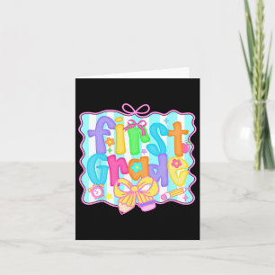 Carte Fillettes arc coquette 1re année rentrée scolaire