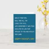 Carte Filleule drôle Bonne fête des pères Famille (Fleur jaune)