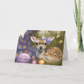 Carte Filleule Joyeuses Pâques Faon Mignon avec Œufs (Devant)
