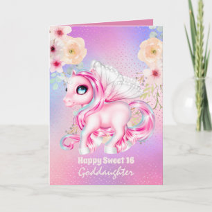 Carte Filleule Licorne Mignonne Anniversaire TOUT ÂGE