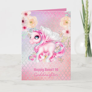 Carte Filleule Licorne Mignonne Anniversaire TOUT ÂGE