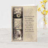 Carte Filmstrip florale pour l'anniversaire de l'ami (Fleur jaune)