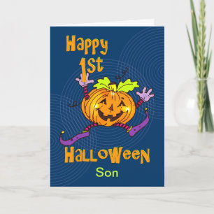Carte Fils 1er Halloween heureux Citrouille