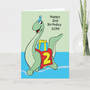 Carte Fils, 2e anniversaire Dinosaur